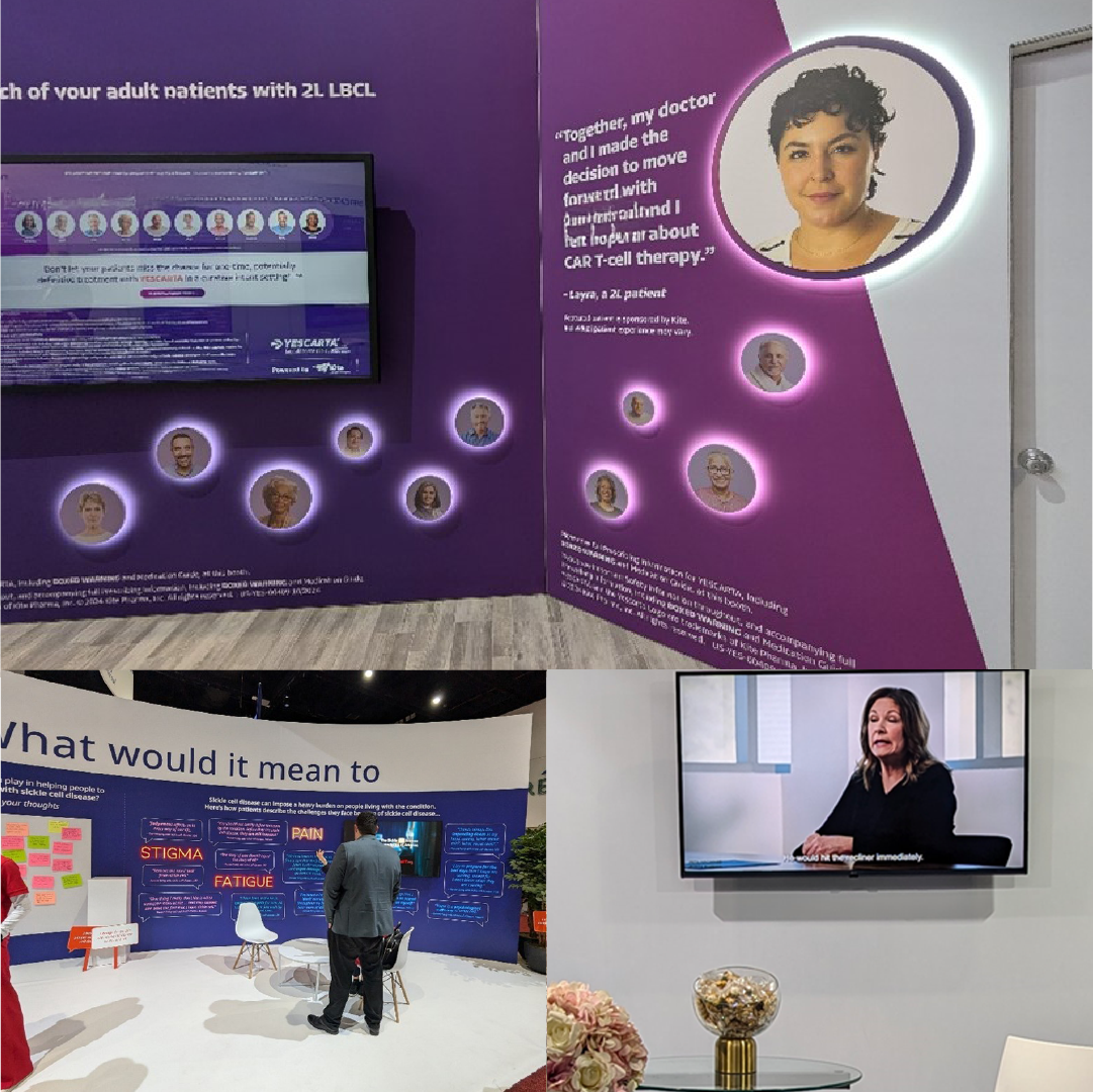 A collection of photographs showing different types of booths