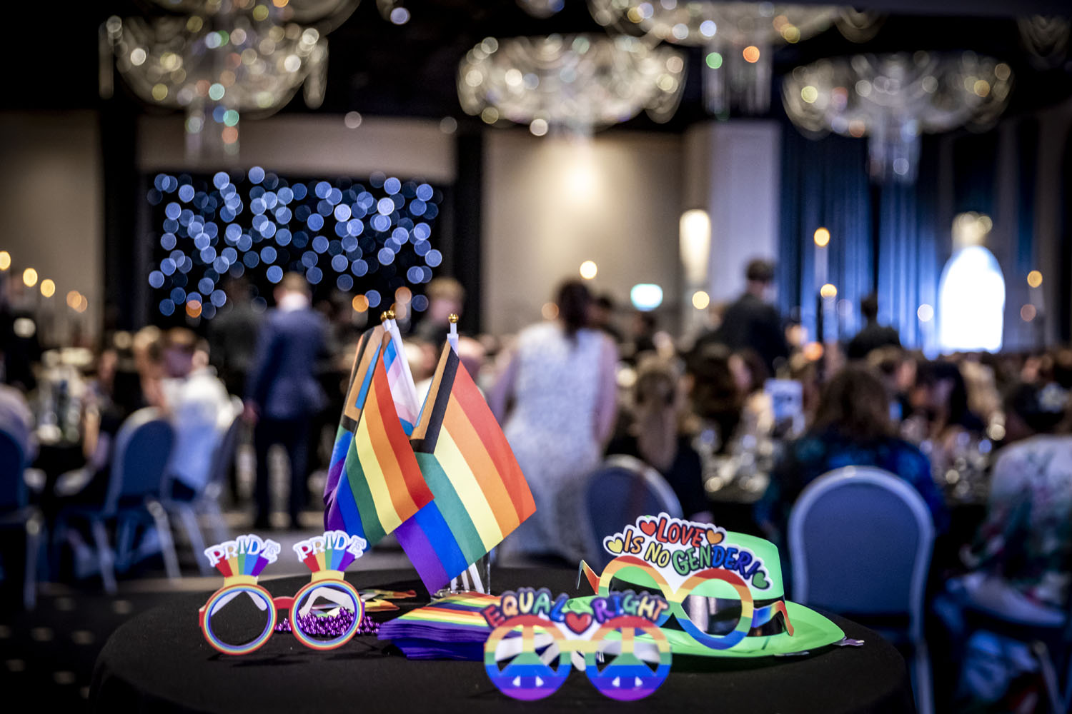 A selection of pride items at the Amiculum summer event