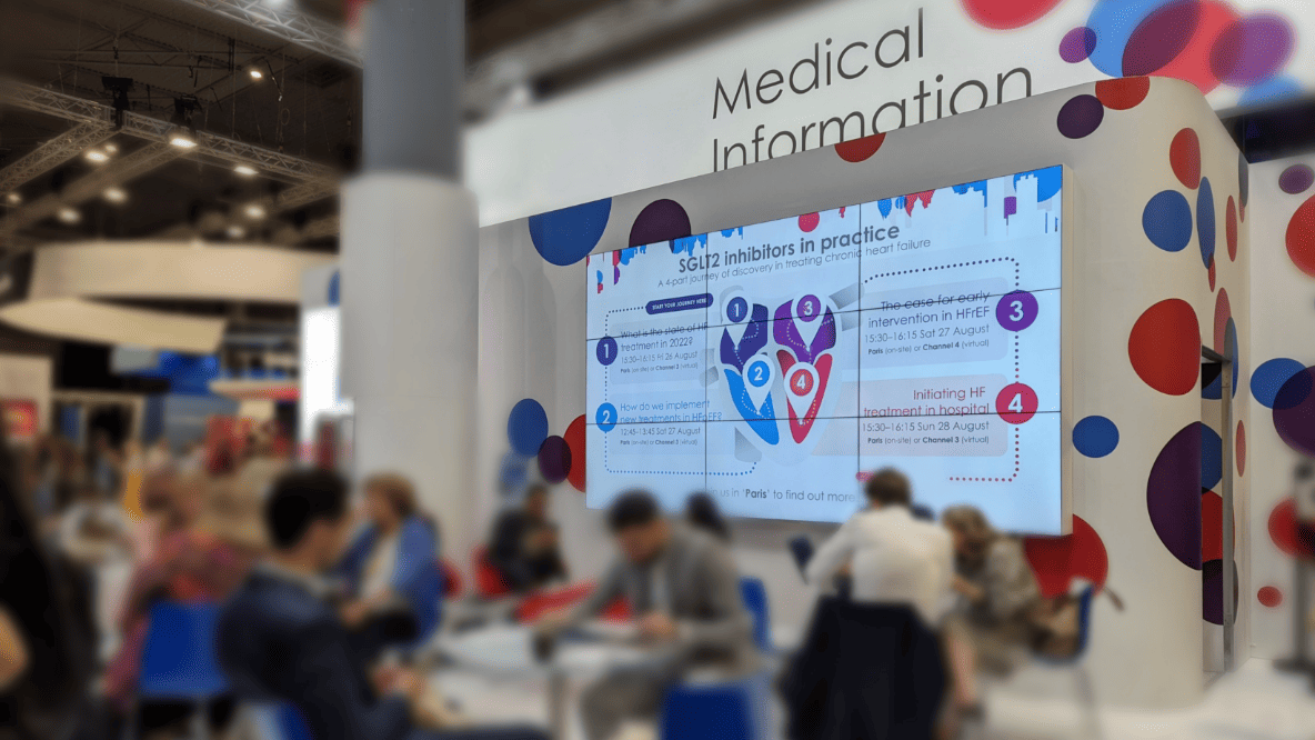 Photo showing a medical congress screen